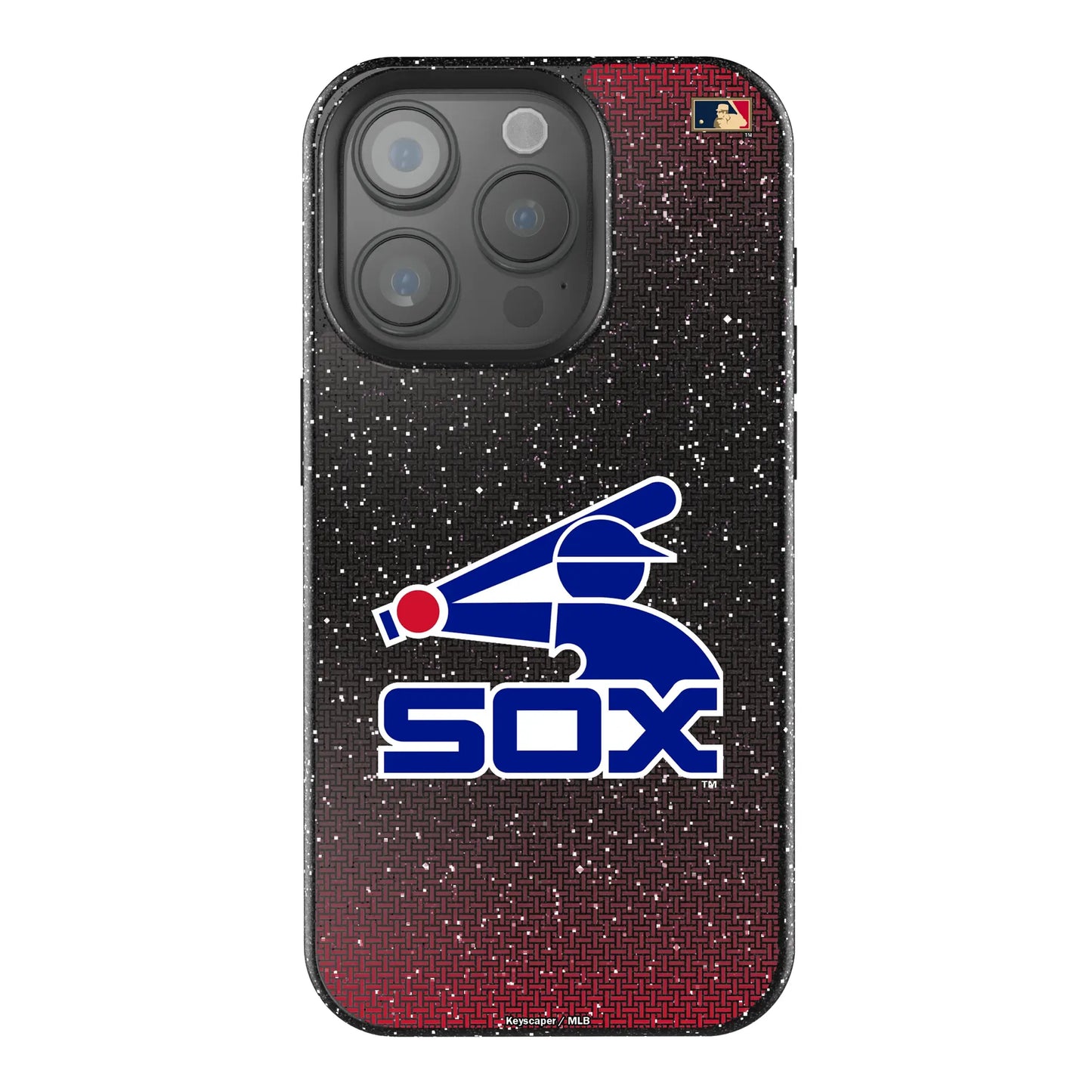Chicago White Sox 1976-1981 - Cooperstown Collection Linen Black Bling Phone Case for Apple iPhone