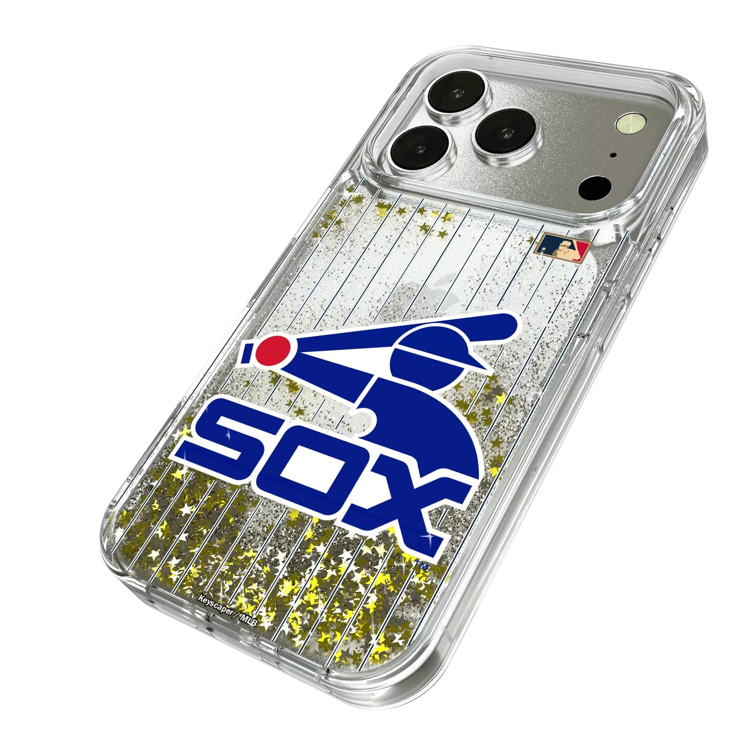 Chicago White Sox 1976-1981 - Cooperstown Collection Pinstripe Glitter Phone Case for Apple iPhone