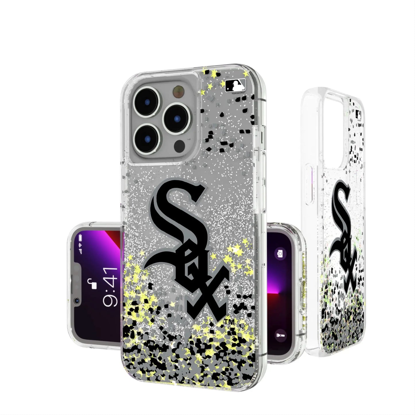 Chicago White Sox Confetti Glitter Phone Case for Apple iPhone
