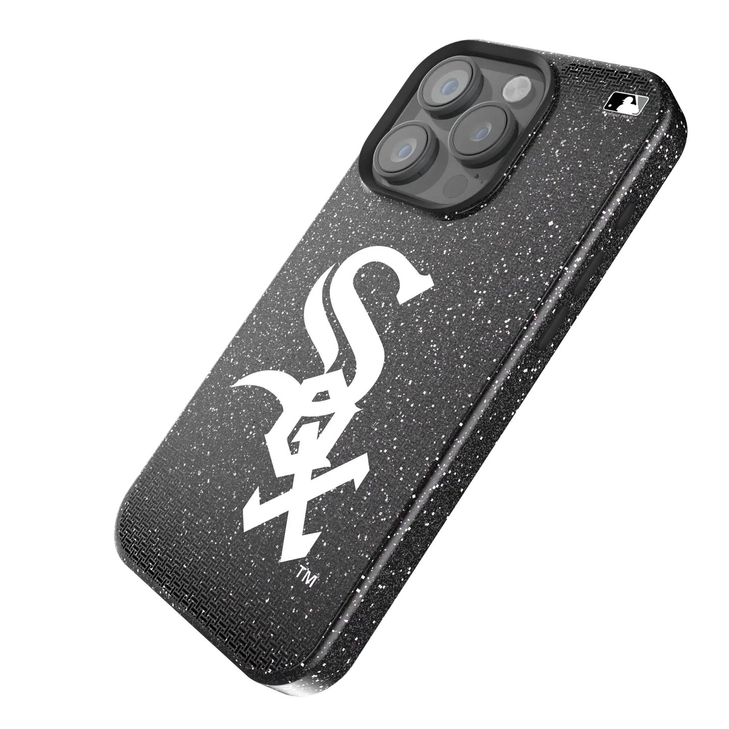 Chicago White Sox Linen Black Bling Phone Case for Apple iPhone
