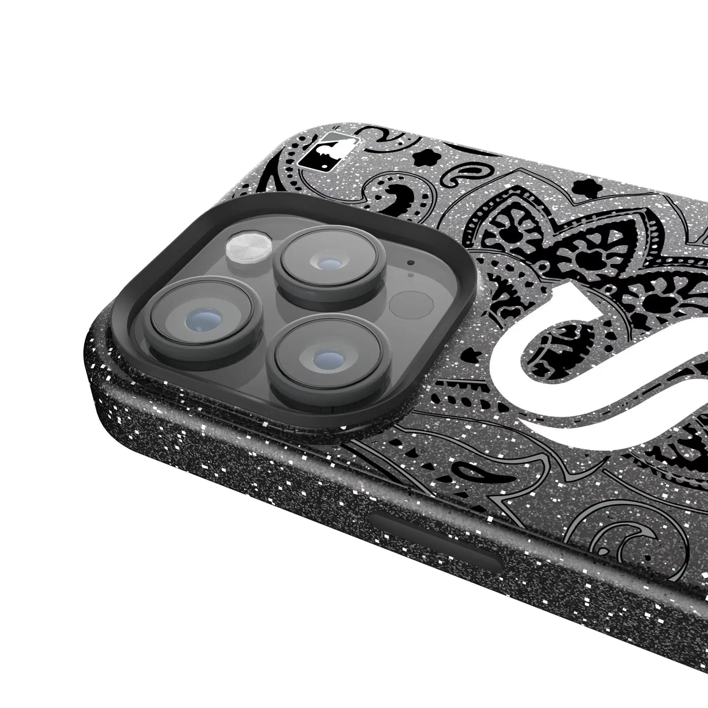 Chicago White Sox Paisley Black Bling Phone Case for Apple iPhone