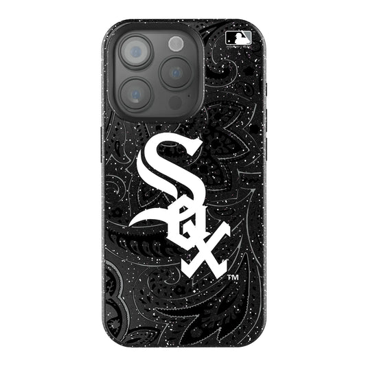 Chicago White Sox Paisley Black Bling Phone Case for Apple iPhone