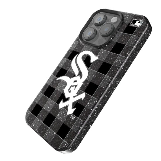 Chicago White Sox Plaid Black Bling Phone Case for Apple iPhone