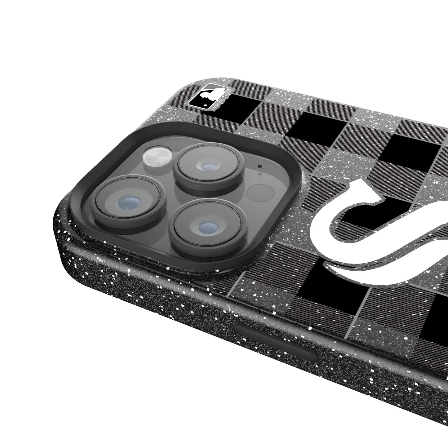 Chicago White Sox Plaid Black Bling Phone Case for Apple iPhone