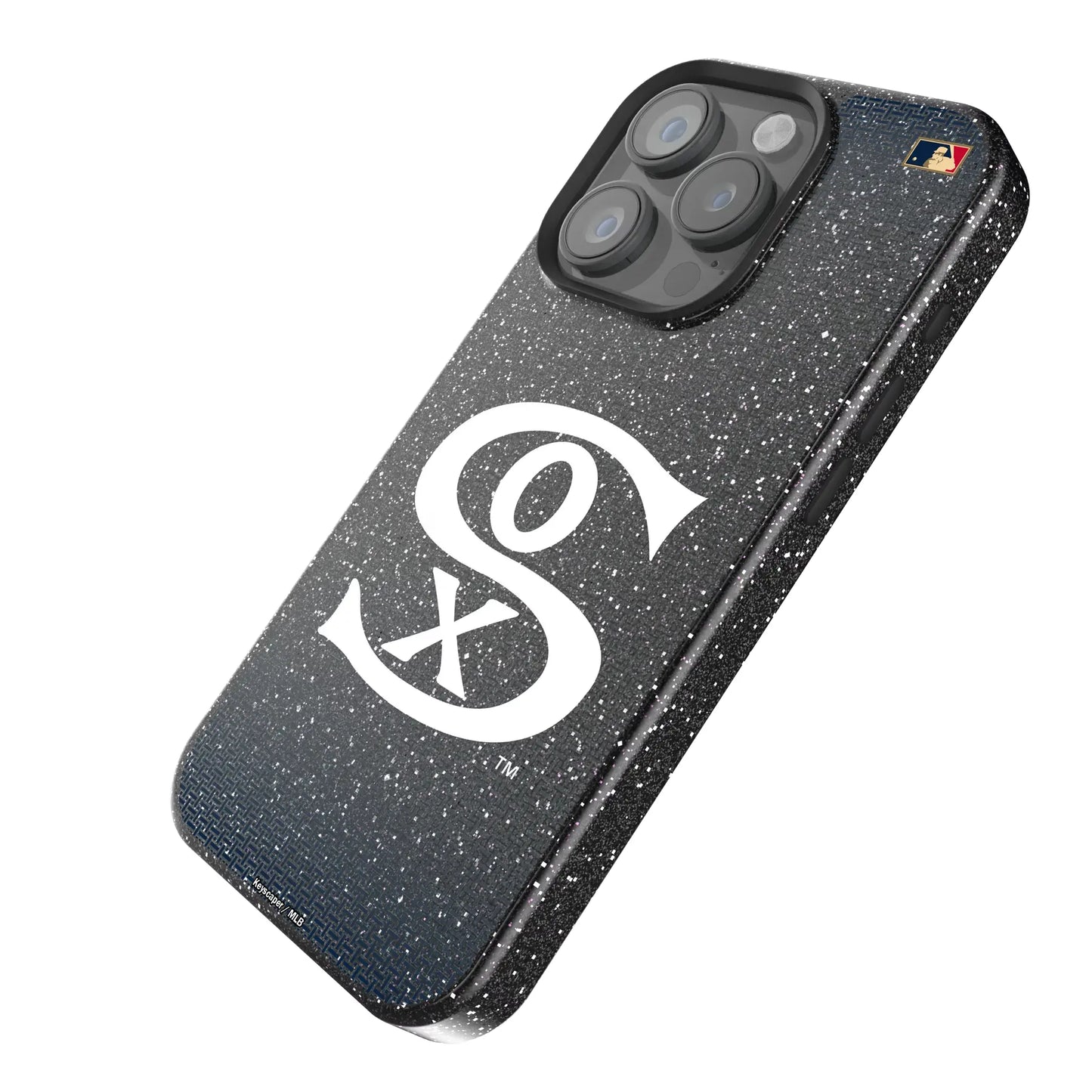 Chicago White Sox Road 1919-1921 - Cooperstown Collection Linen Black Bling Phone Case for Apple iPhone