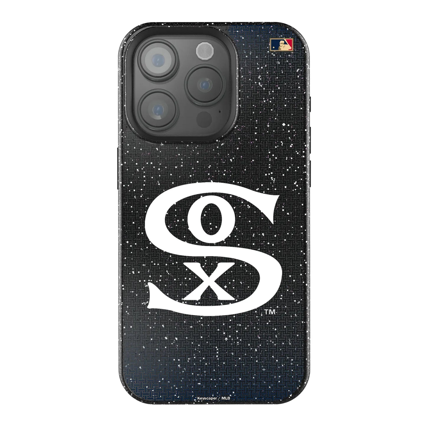 Chicago White Sox Road 1919-1921 - Cooperstown Collection Linen Black Bling Phone Case for Apple iPhone