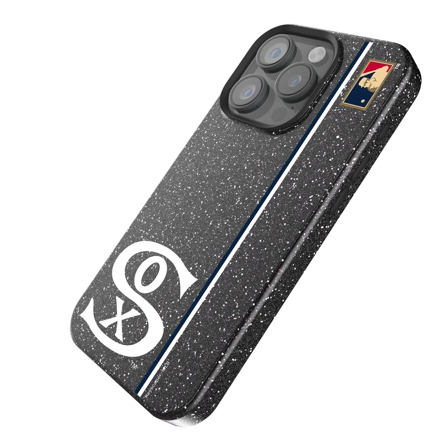 Chicago White Sox Road 1919-1921 - Cooperstown Collection Sidebar Black Bling Phone Case for Apple iPhone