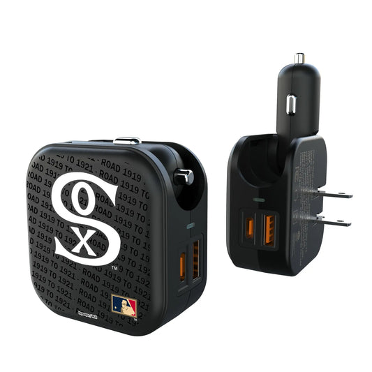 Chicago White Sox Road 1919-1921 - Cooperstown Collection Text Backdrop 2 in 1 USB A/C Charger