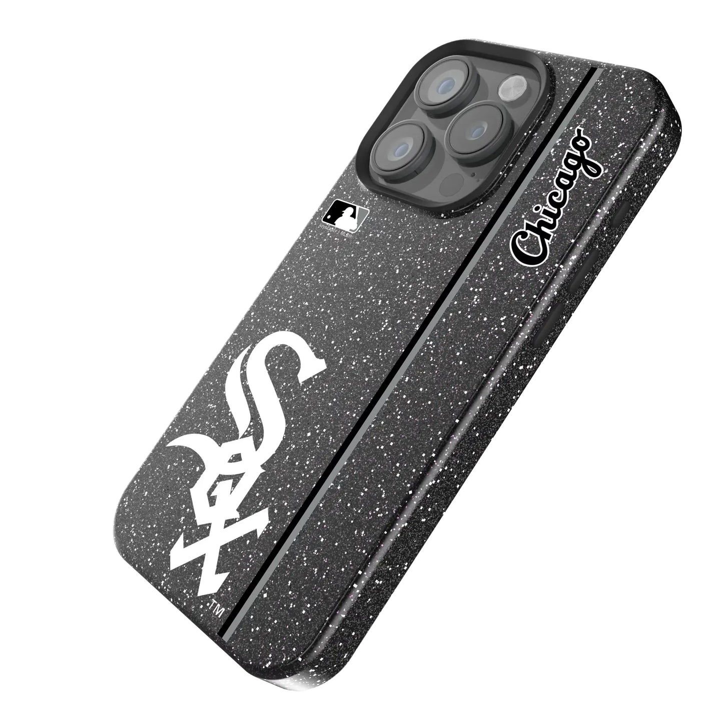 Chicago White Sox Sidebar Black Bling Phone Case for Apple iPhone