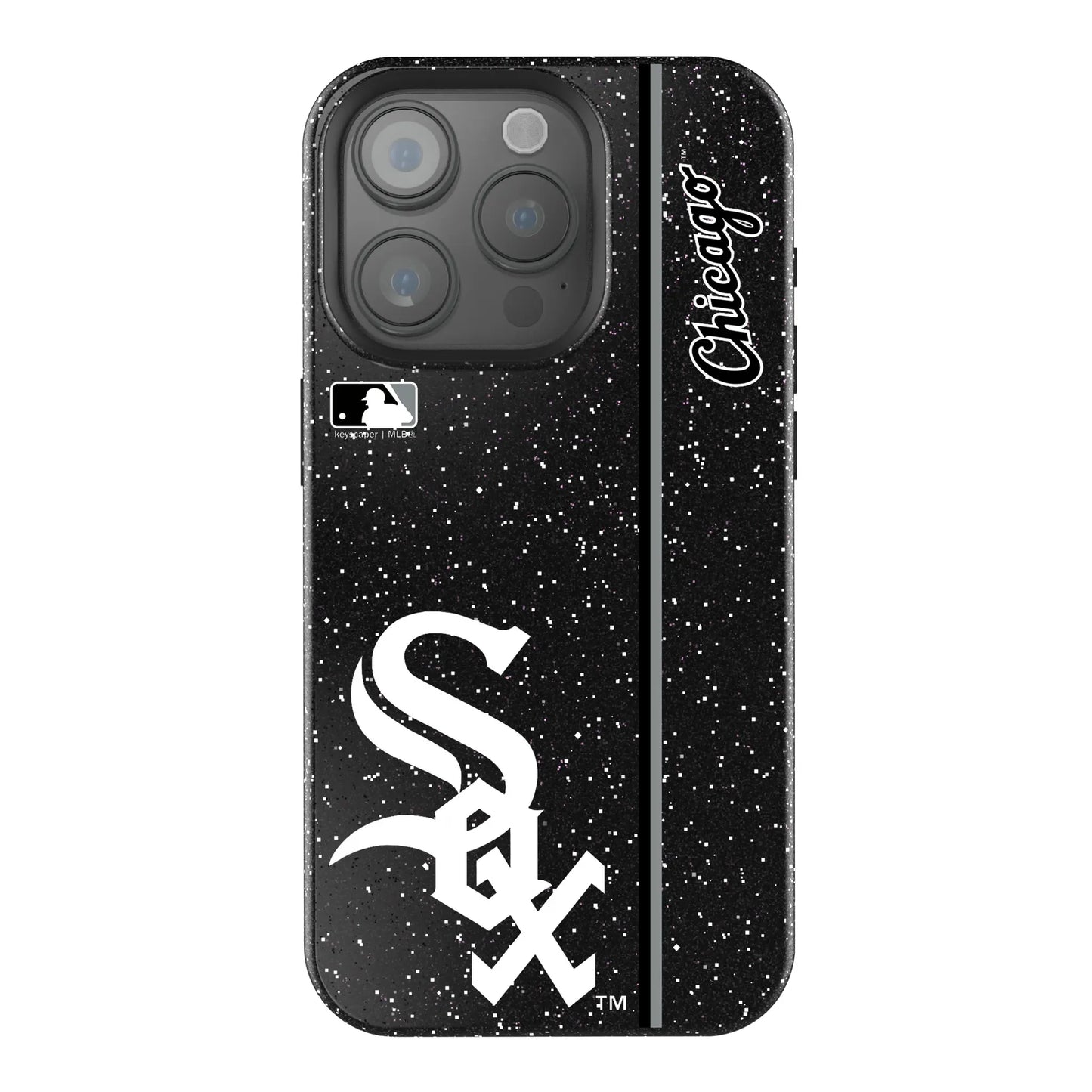 Chicago White Sox Sidebar Black Bling Phone Case for Apple iPhone
