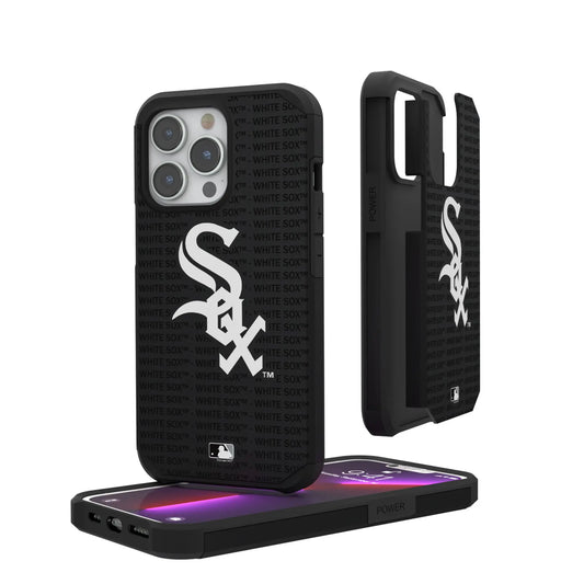 Chicago White Sox Text Backdrop Rugged Phone Case for Apple iPhone