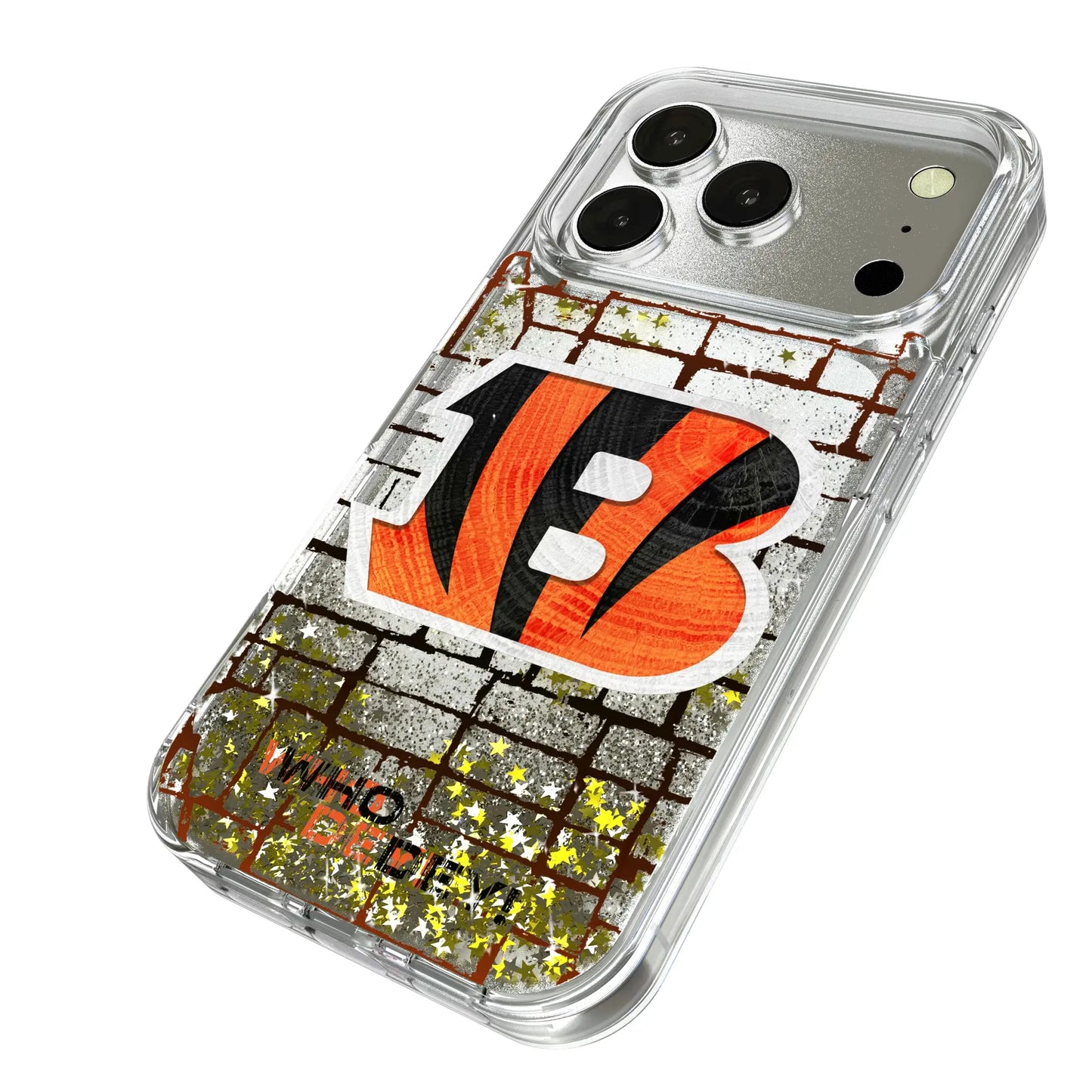 Cincinnati Bengals Brick Glitter Phone Case for Apple iPhone