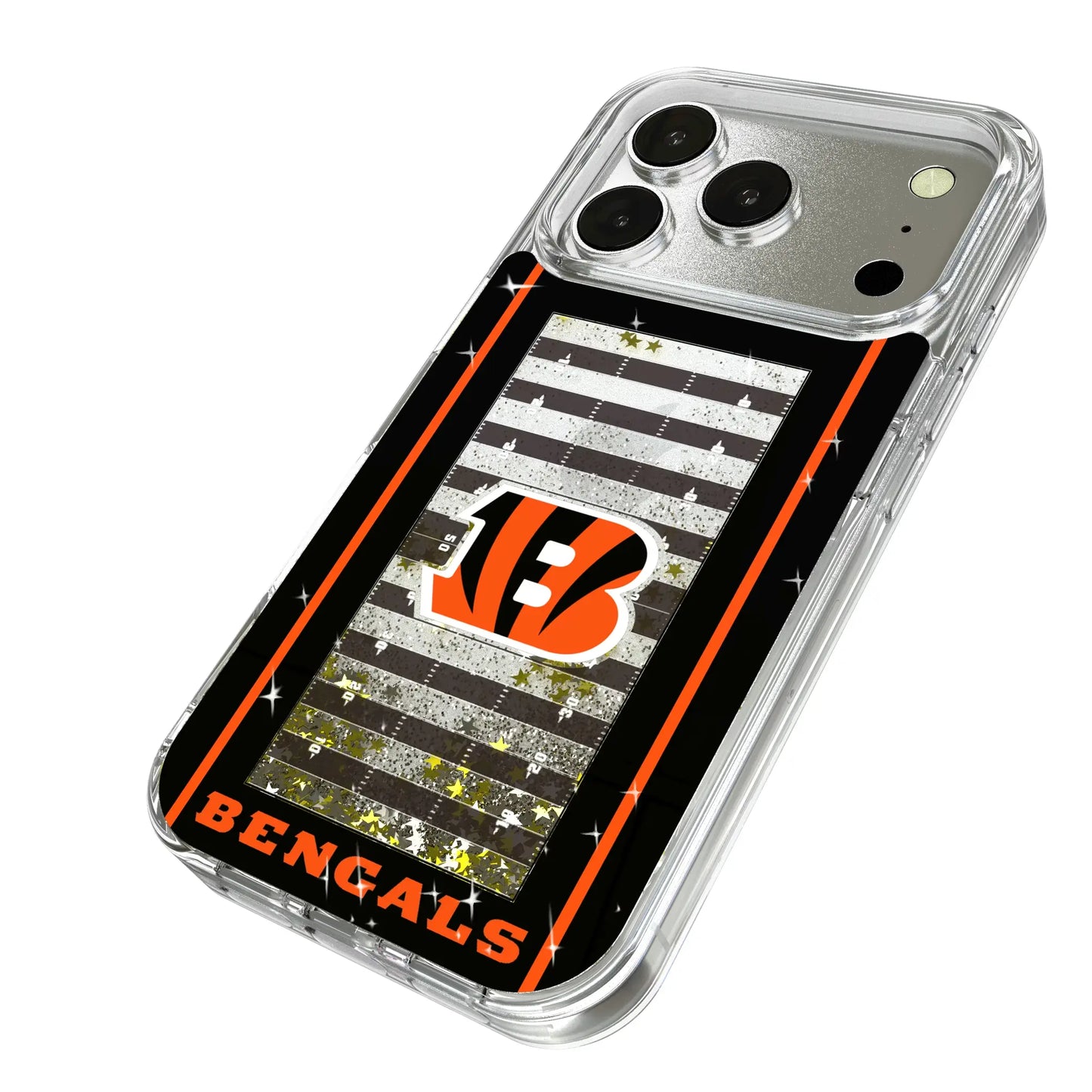 Cincinnati Bengals Field Glitter Phone Case for Apple iPhone