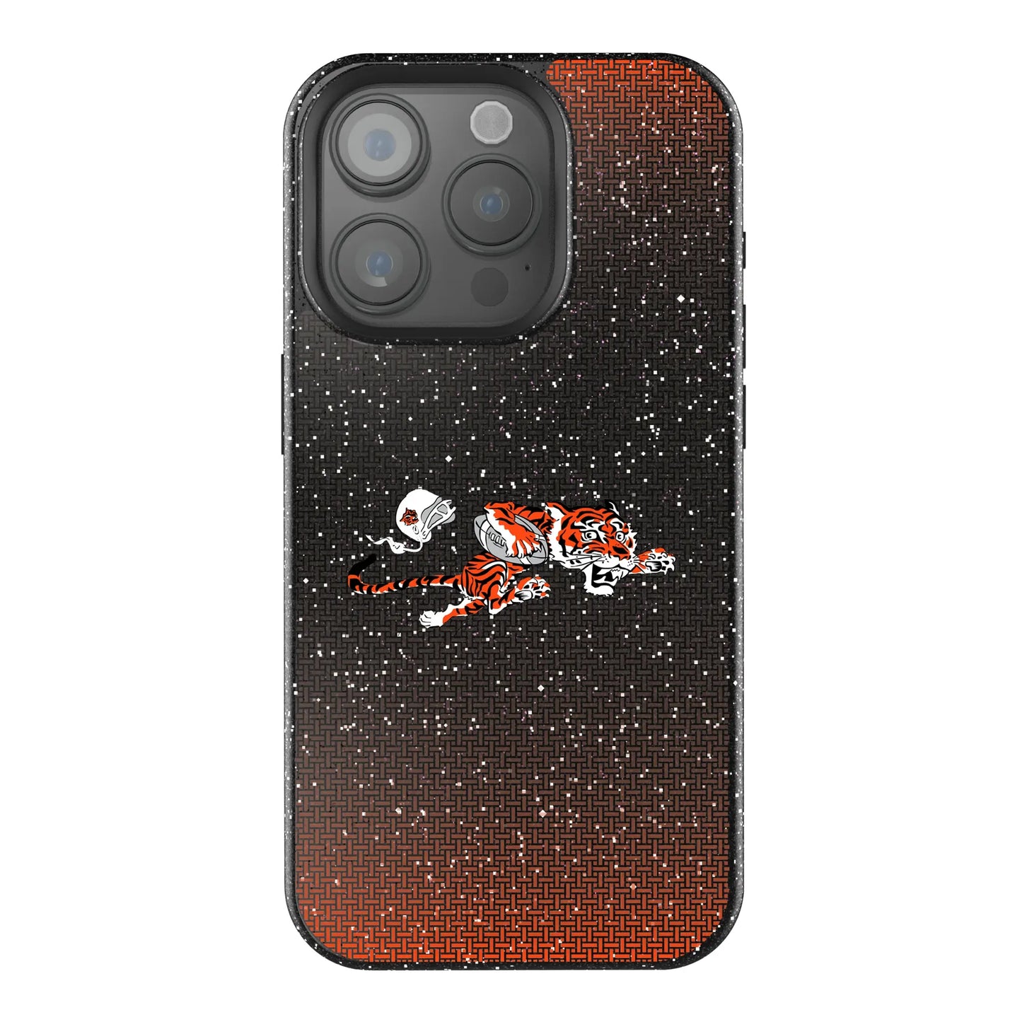 Cincinnati Bengals Historic Collection Linen Black Bling Phone Case for Apple iPhone