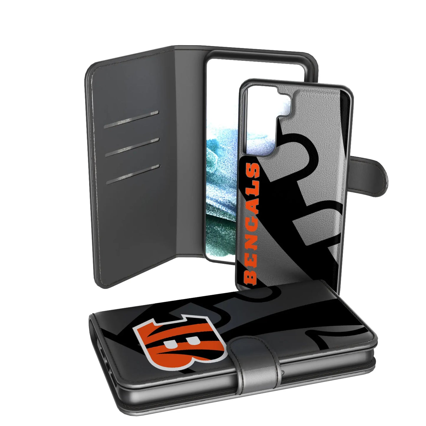 Cincinnati Bengals Monocolor Tilt Wallet Phone Case for Apple iPhone