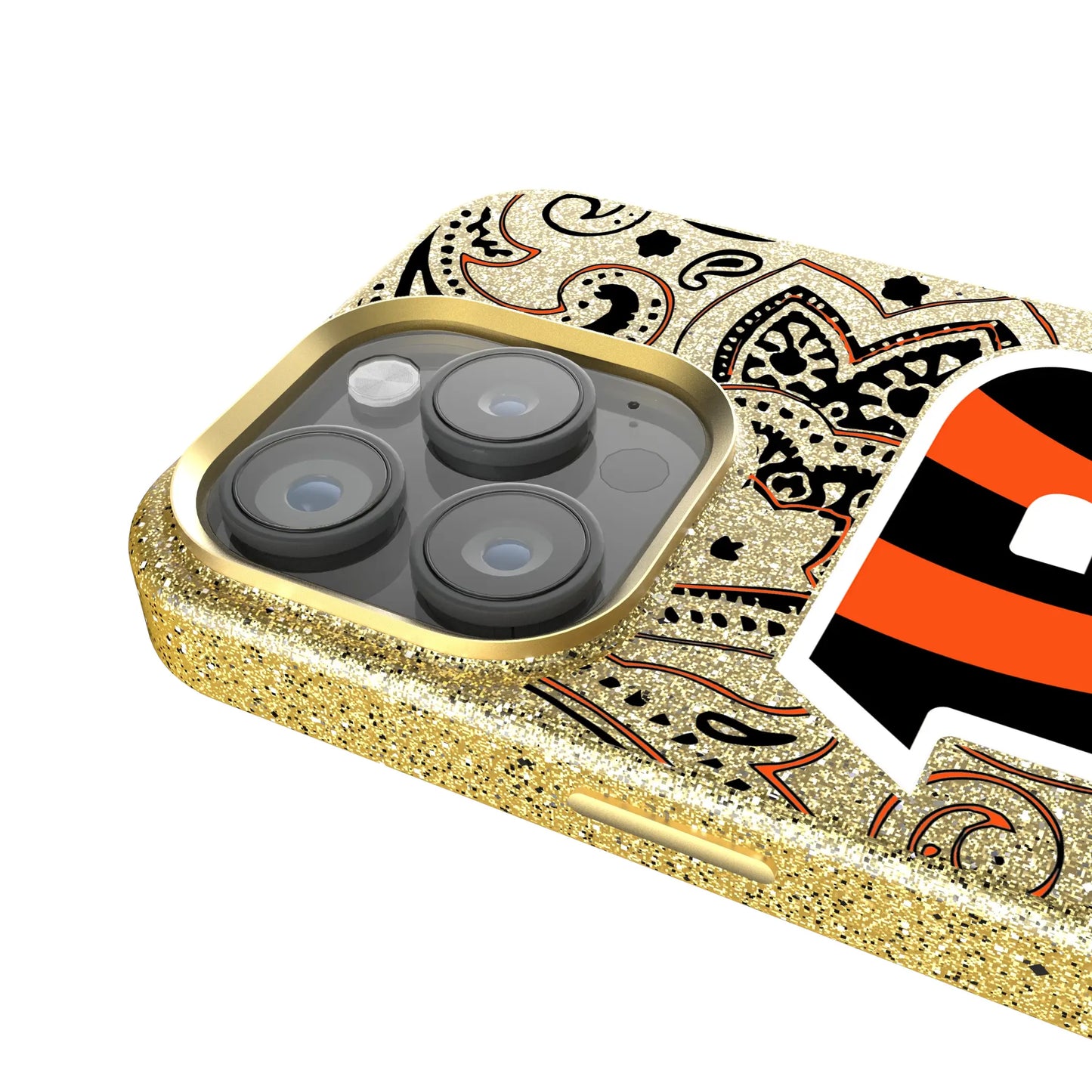Cincinnati Bengals Paisley Bling Phone Case for Apple iPhone