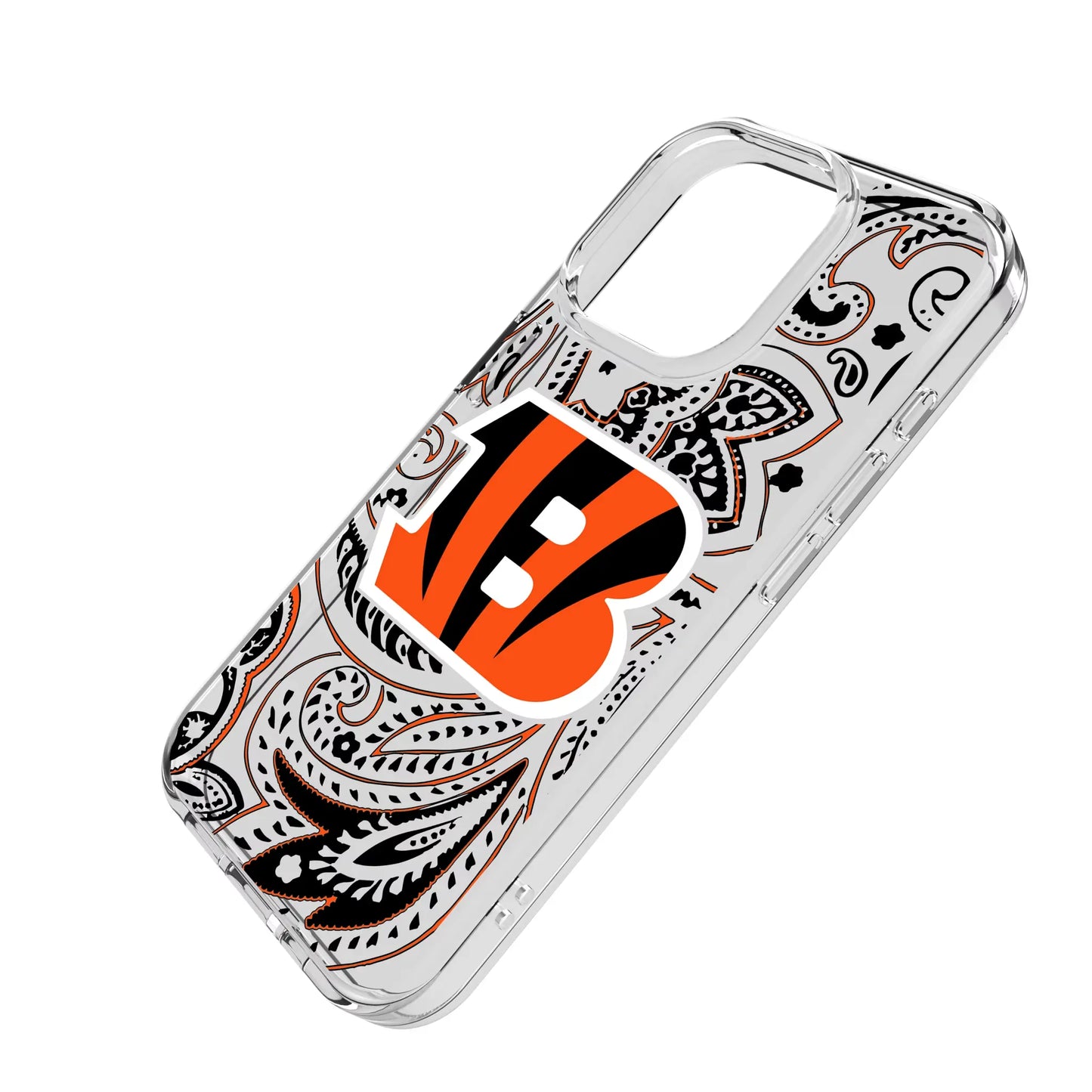 Cincinnati Bengals Paisley Clear Phone Case for Apple iPhone