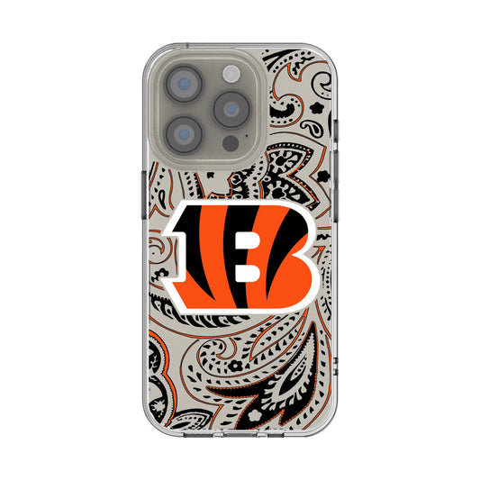 Cincinnati Bengals Paisley Clear Phone Case for Apple iPhone