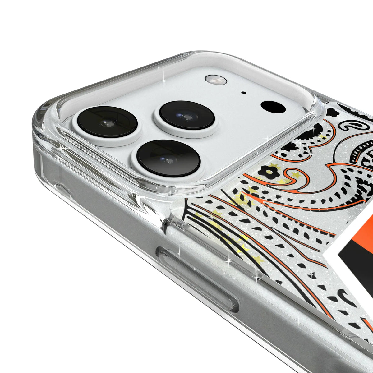 Cincinnati Bengals Paisley Glitter Phone Case for Apple iPhone