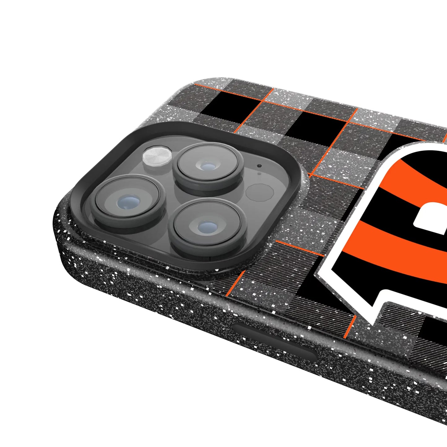 Cincinnati Bengals Plaid Black Bling Phone Case for Apple iPhone