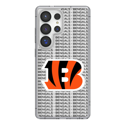 Cincinnati Bengals Text Backdrop Clear Phone Case for Samsung Galaxy