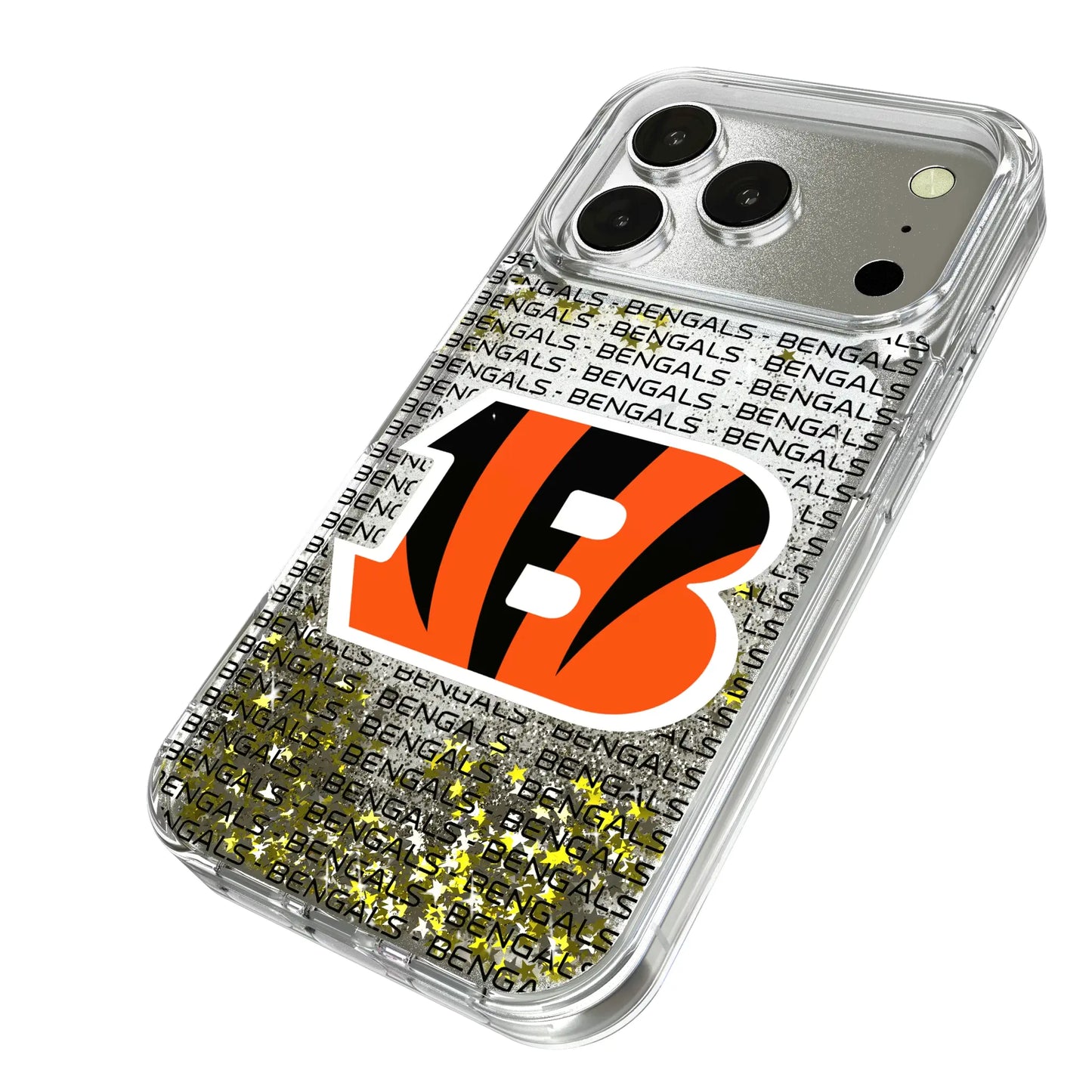 Cincinnati Bengals Text Backdrop Glitter Phone Case for Apple iPhone