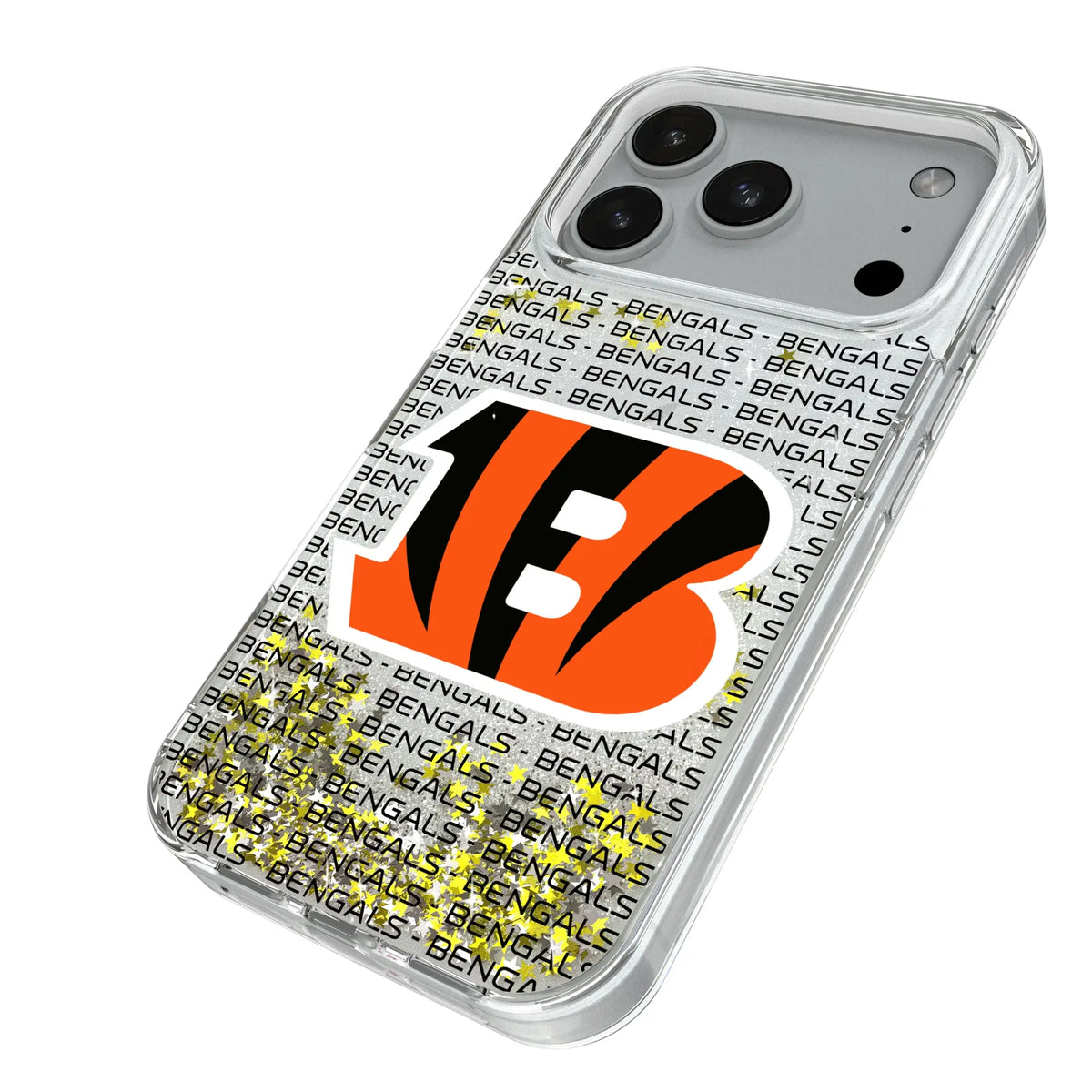 Cincinnati Bengals Text Backdrop Glitter Phone Case for Apple iPhone