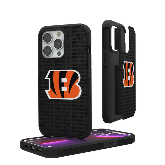 Cincinnati Bengals Text Backdrop Rugged Phone Case for Apple iPhone