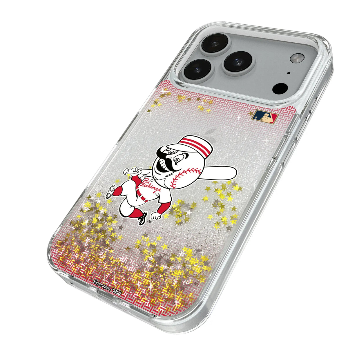 Cincinnati Reds 1953-1967 - Cooperstown Collection Linen Glitter Phone Case for Apple iPhone
