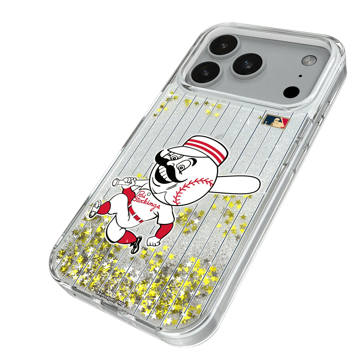 Cincinnati Reds 1953-1967 - Cooperstown Collection Pinstripe Glitter Phone Case for Apple iPhone