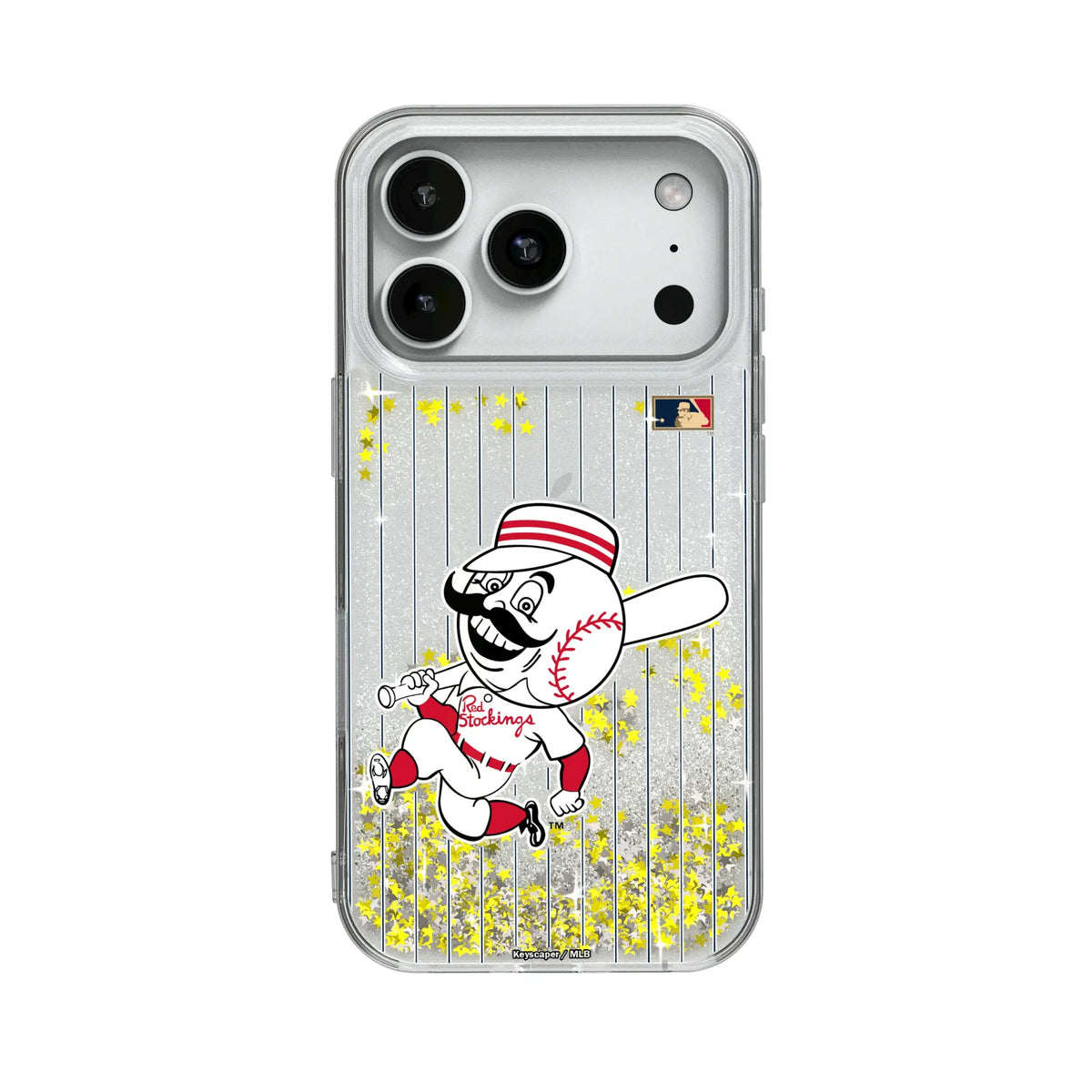 Cincinnati Reds 1953-1967 - Cooperstown Collection Pinstripe Glitter Phone Case for Apple iPhone
