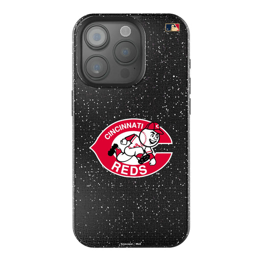 Cincinnati Reds 1974-1992 - Cooperstown Collection Linen Black Bling Phone Case for Apple iPhone