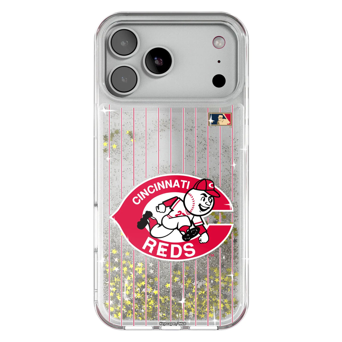Cincinnati Reds 1974-1992 - Cooperstown Collection Pinstripe Glitter Phone Case for Apple iPhone