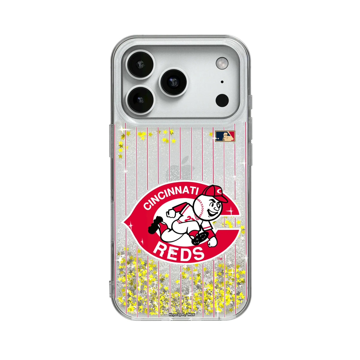 Cincinnati Reds 1974-1992 - Cooperstown Collection Pinstripe Glitter Phone Case for Apple iPhone