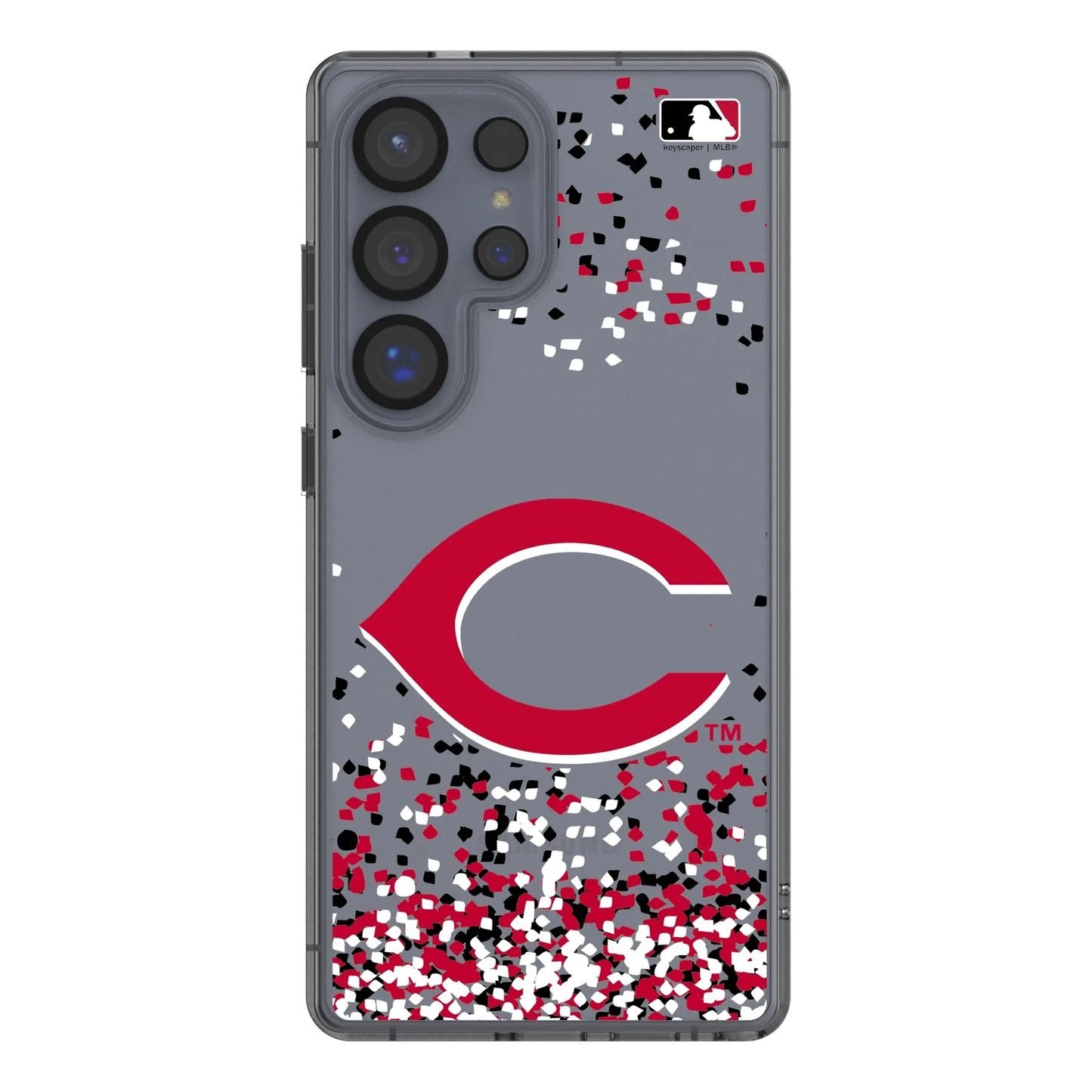 Cincinnati Reds Confetti Clear Phone Case for Samsung Galaxy