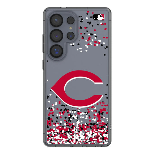 Cincinnati Reds Confetti Clear Phone Case for Samsung Galaxy