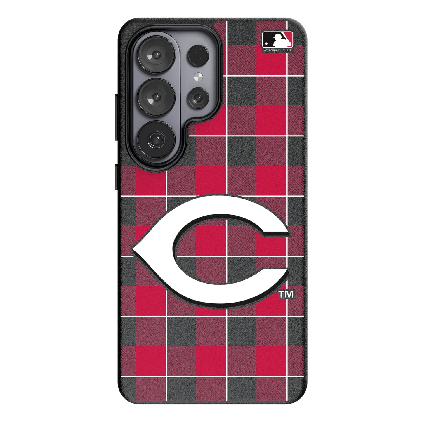 Cincinnati Reds Plaid MagSafe Compatible Phone Case for Samsung Galaxy