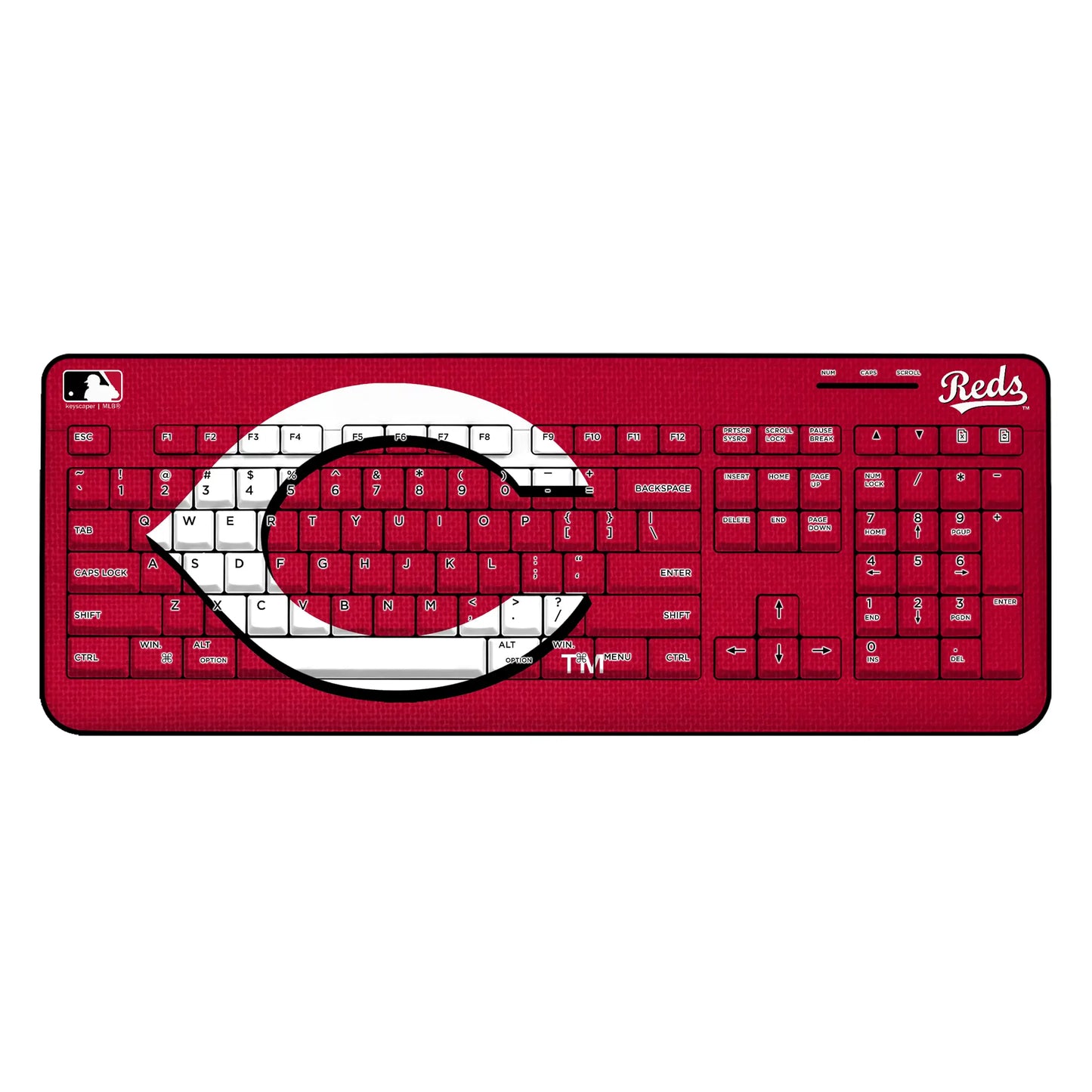 Cincinnati Reds Solid Wireless USB Keyboard