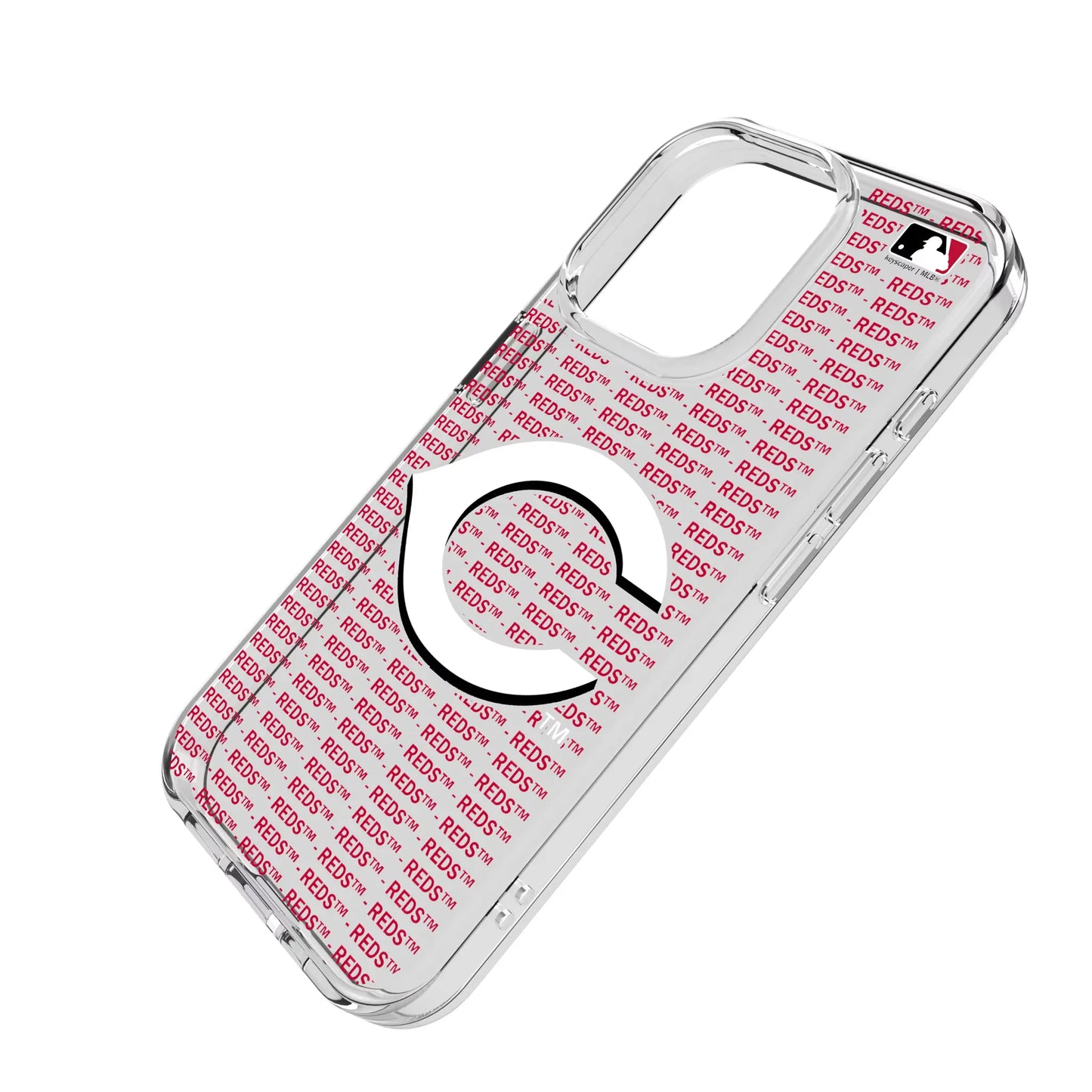 Cincinnati Reds Text Backdrop Clear Phone Case for Apple iPhone