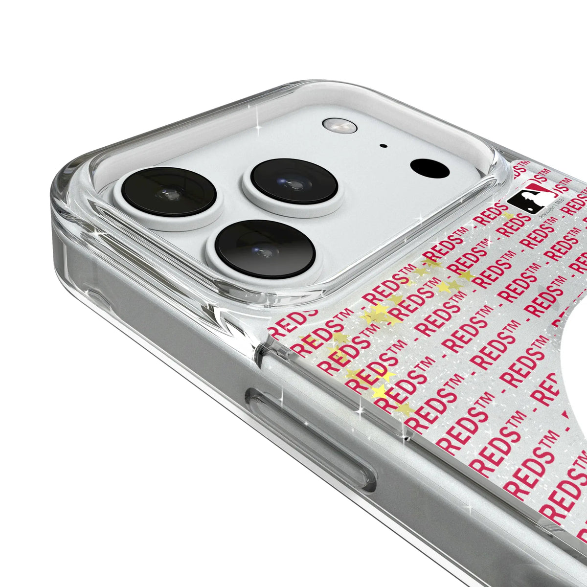 Cincinnati Reds Text Backdrop Glitter Phone Case for Apple iPhone