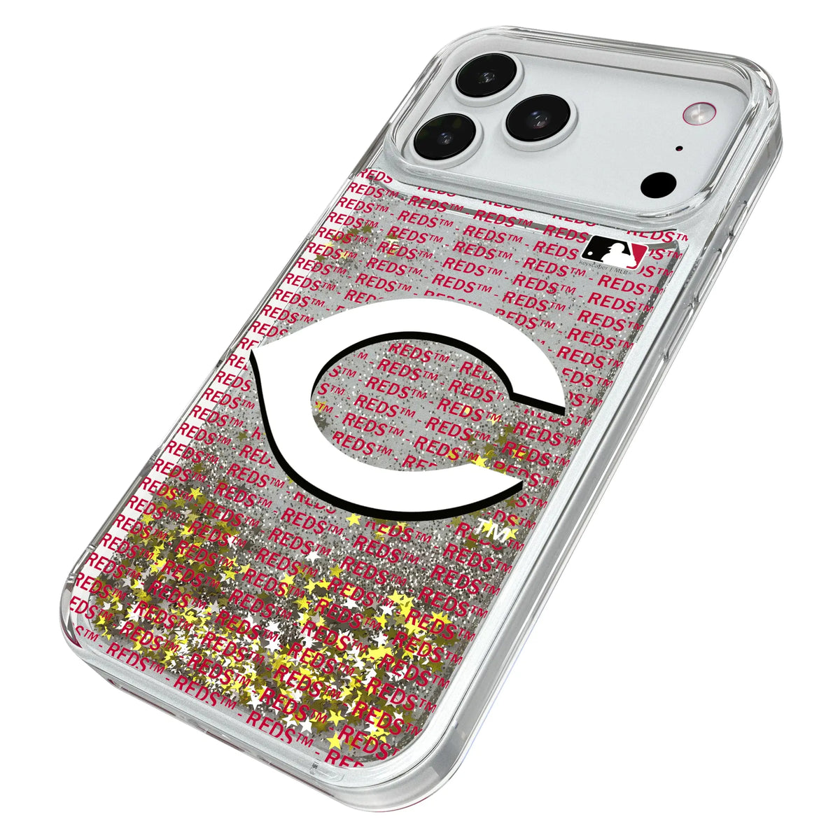 Cincinnati Reds Text Backdrop Glitter Phone Case for Apple iPhone