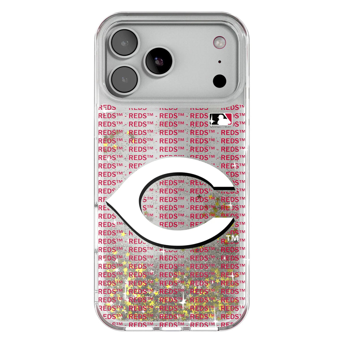 Cincinnati Reds Text Backdrop Glitter Phone Case for Apple iPhone