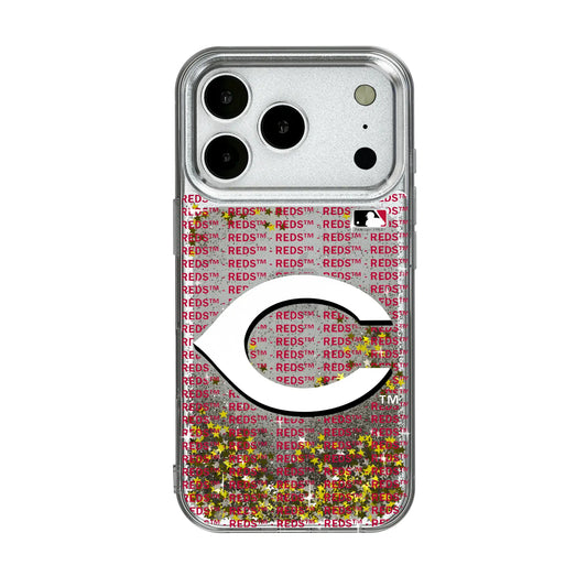 Cincinnati Reds Text Backdrop Glitter Phone Case for Apple iPhone