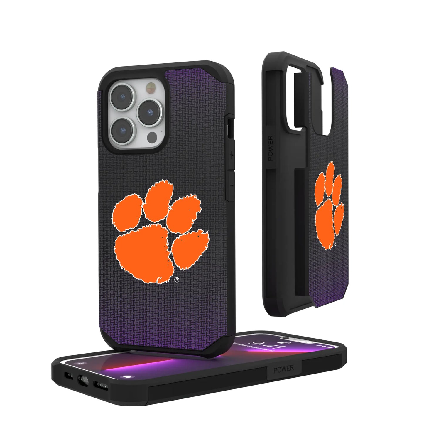 Clemson University Tigers Linen Rugged Phone Case for Apple iPhone