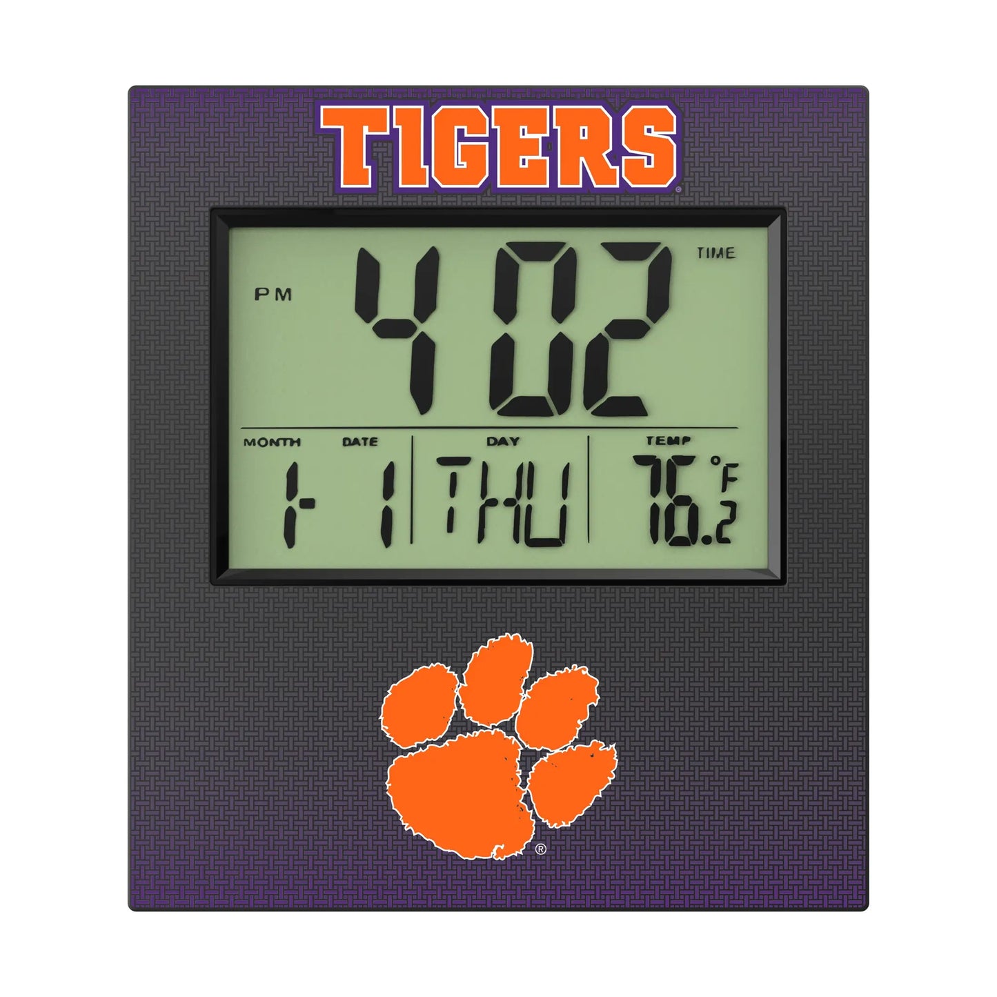 Clemson University Tigers Linen Wall Clock
