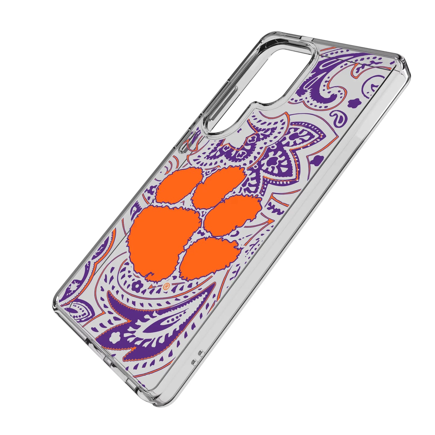 Clemson University Tigers Paisley Clear Phone Case for Samsung Galaxy