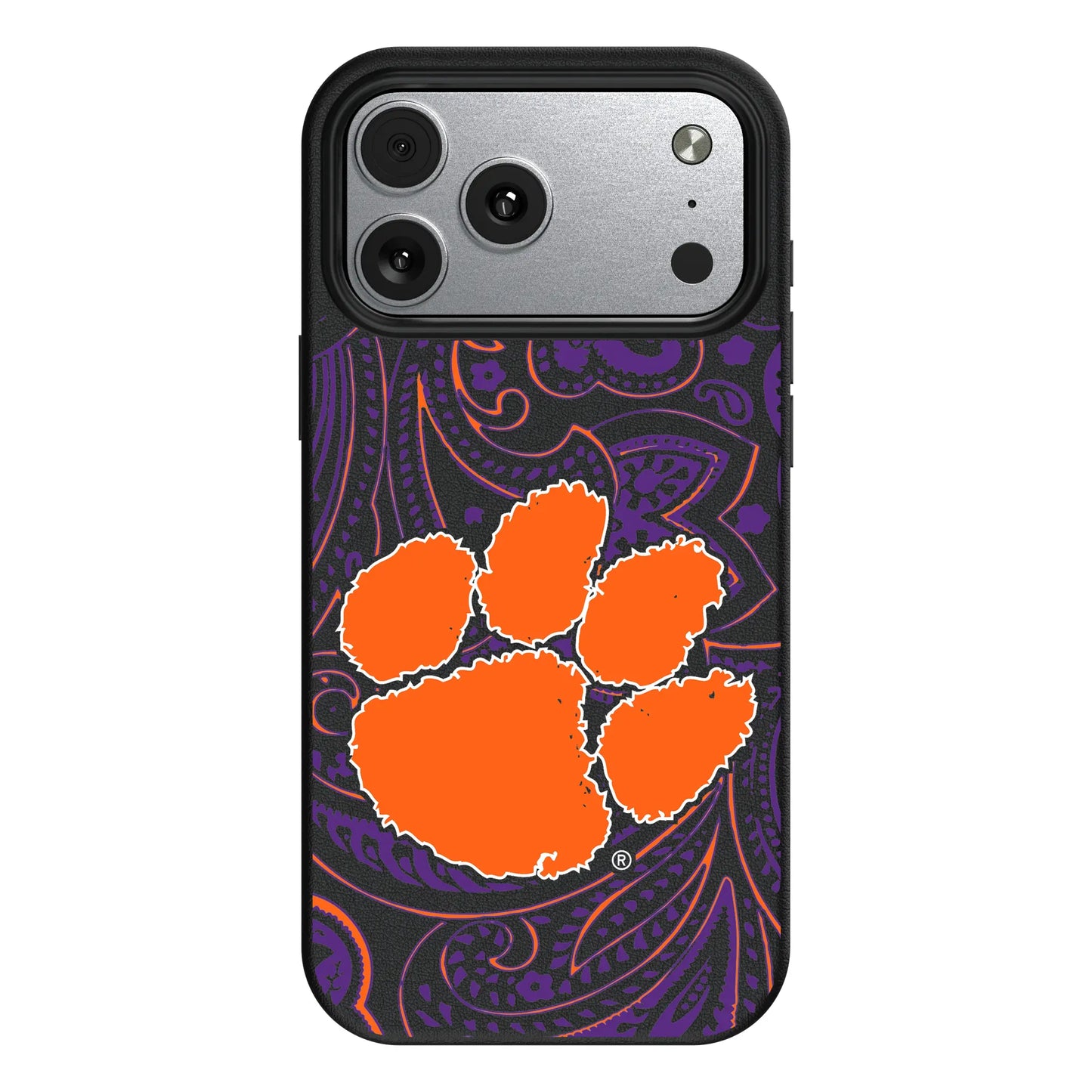 Clemson University Tigers Paisley MagSafe Compatible Phone Case for Apple iPhone