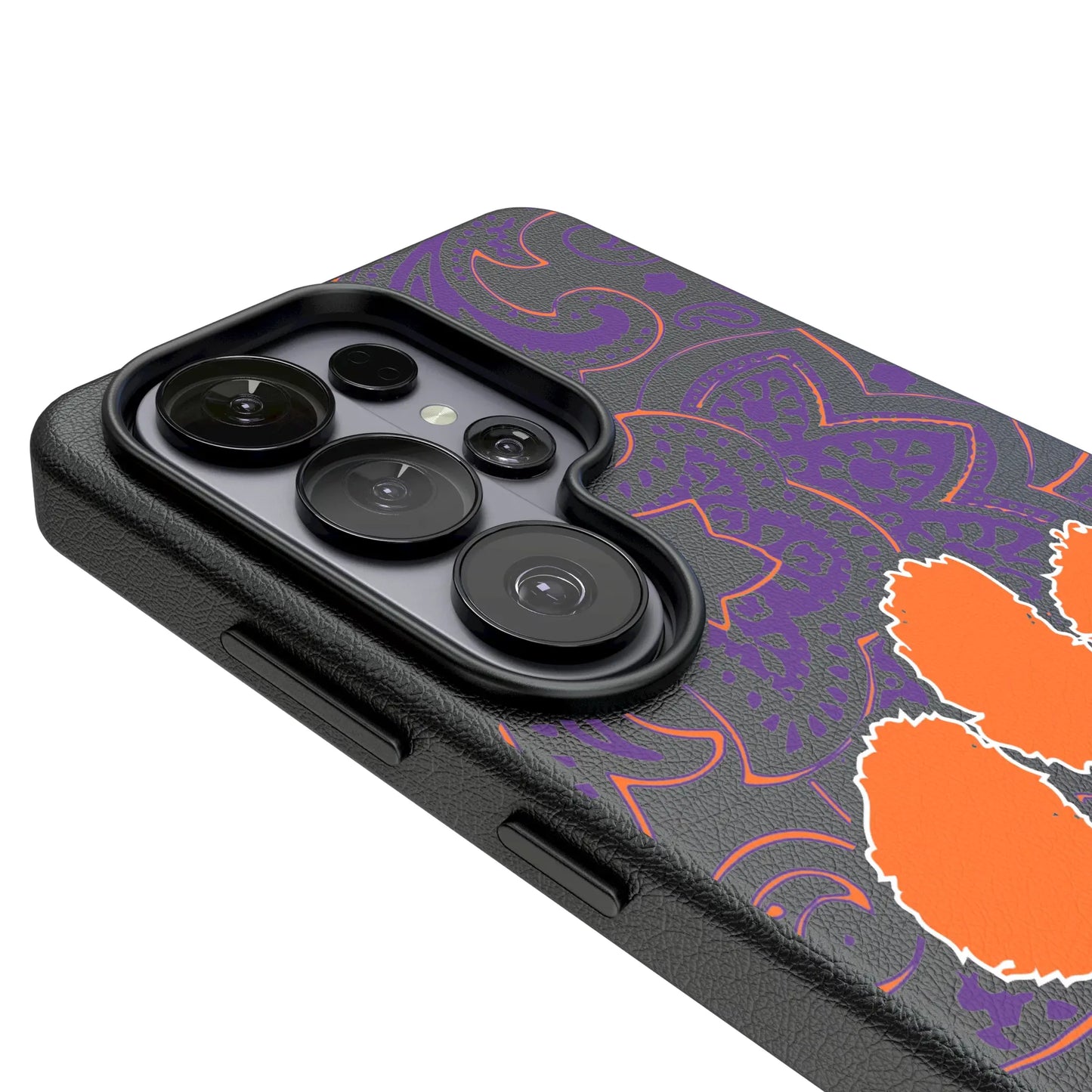 Clemson University Tigers Paisley MagSafe Compatible Phone Case for Samsung Galaxy