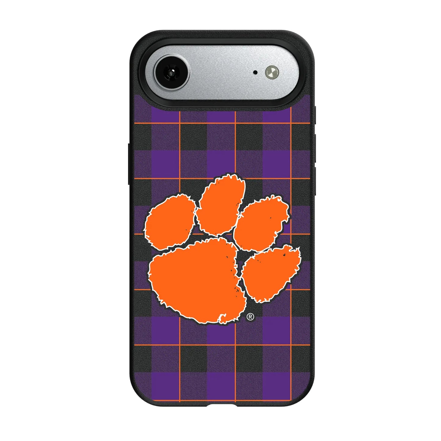 Clemson University Tigers Plaid MagSafe Compatible Phone Case for Apple iPhone