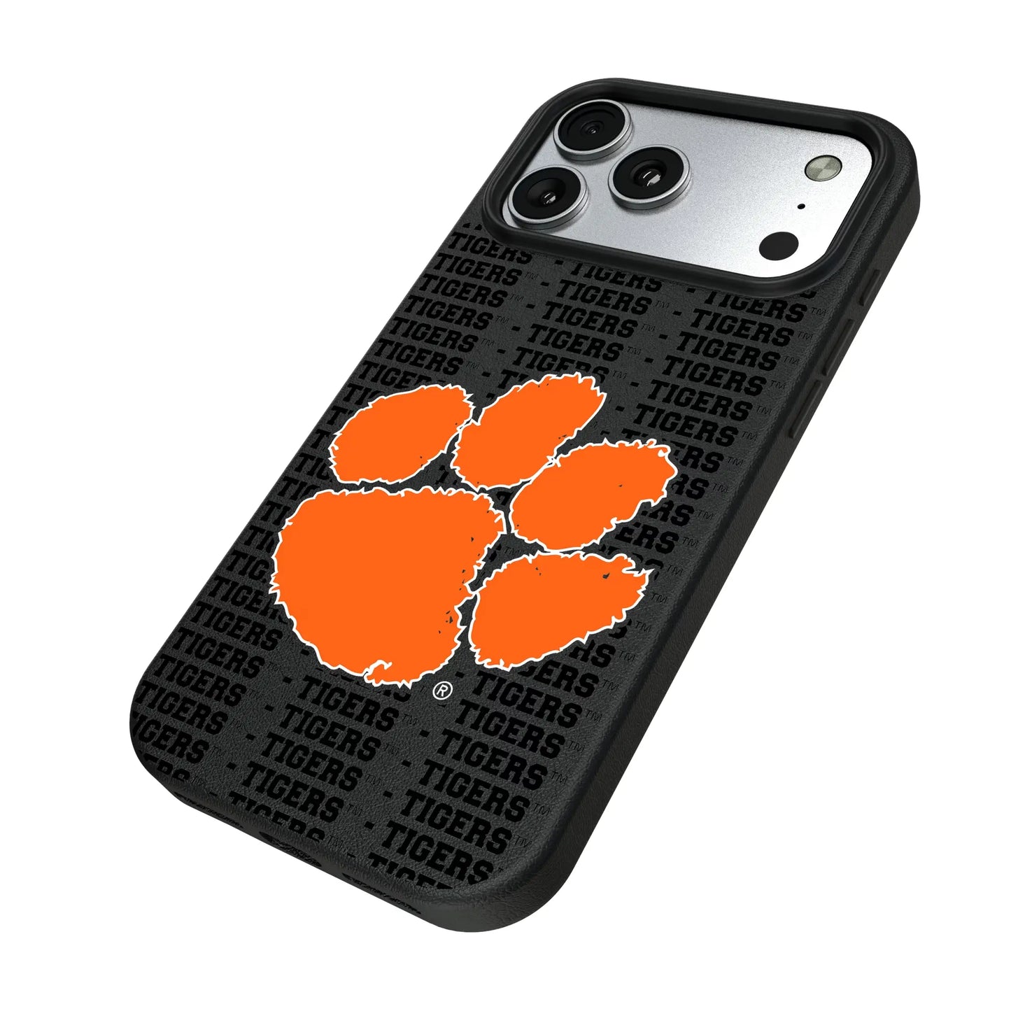 Clemson University Tigers Text Backdrop MagSafe Compatible Phone Case for Apple iPhone